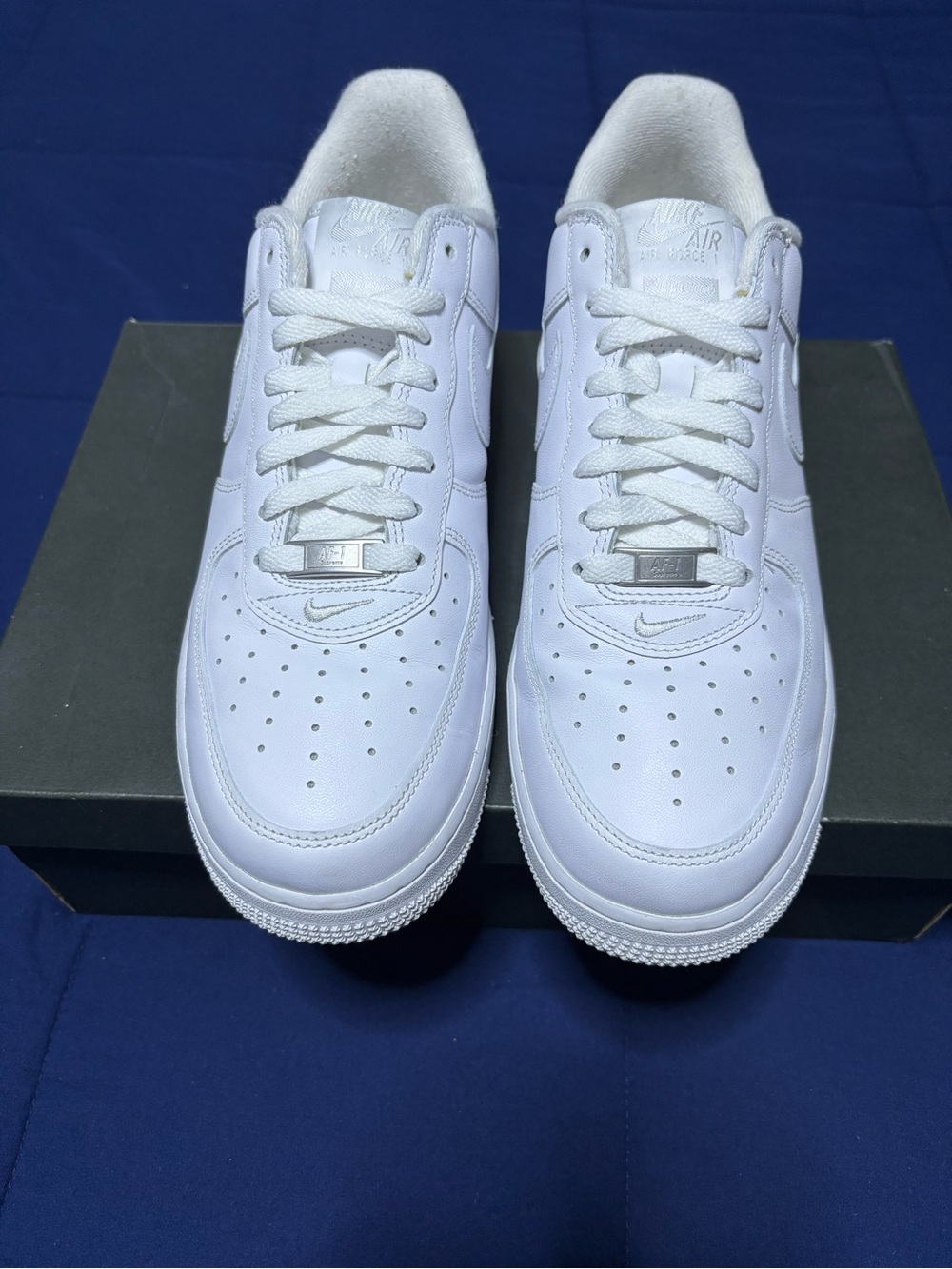 Supreme x Nike Air Force 1 Low Box Logo White Size 9.5